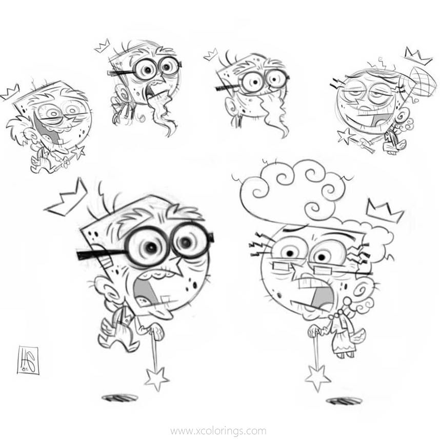 Free Fairly OddParents Coloring Pages Fan Drawing printable