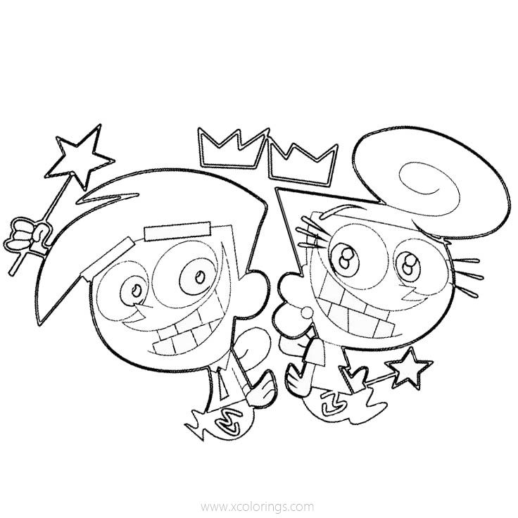 Free Fairly OddParents Cosmo and Wanda Coloring Pages printable
