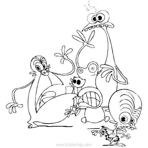 Free Family of Aliens Coloring Pages printable