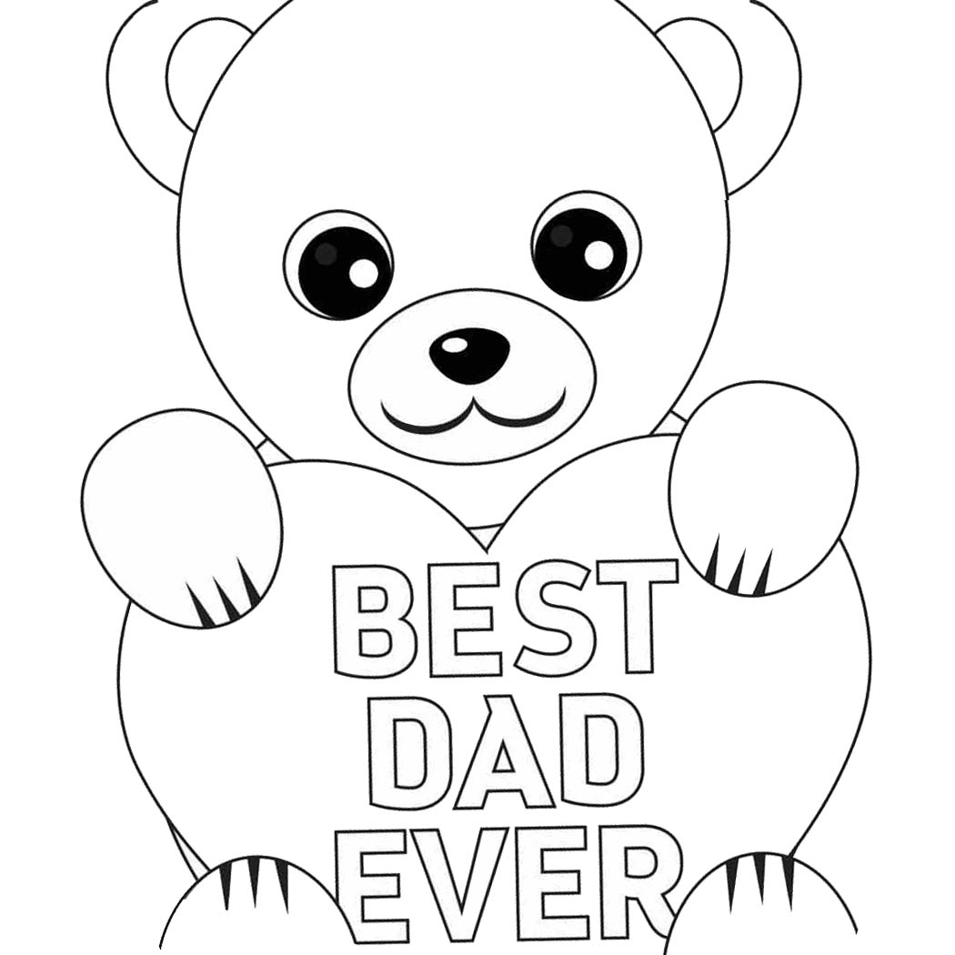 Free Father's Day Best Dad Ever Coloring Pages printable