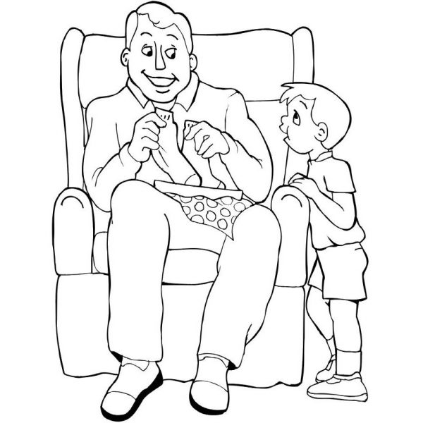 Happy Father's Day Number 1 Dad Coloring Pages