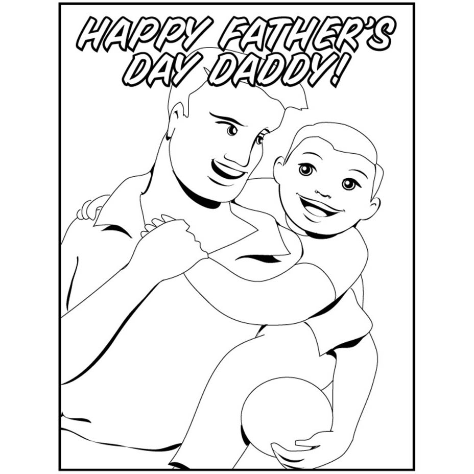 Free Father's Day Coloring Pages Boy with Dad printable