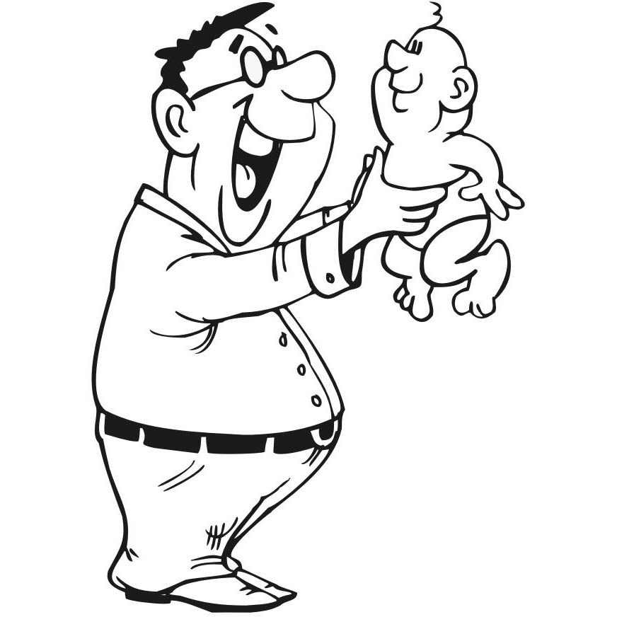 Free Father's Day Coloring Pages Dad and Baby printable