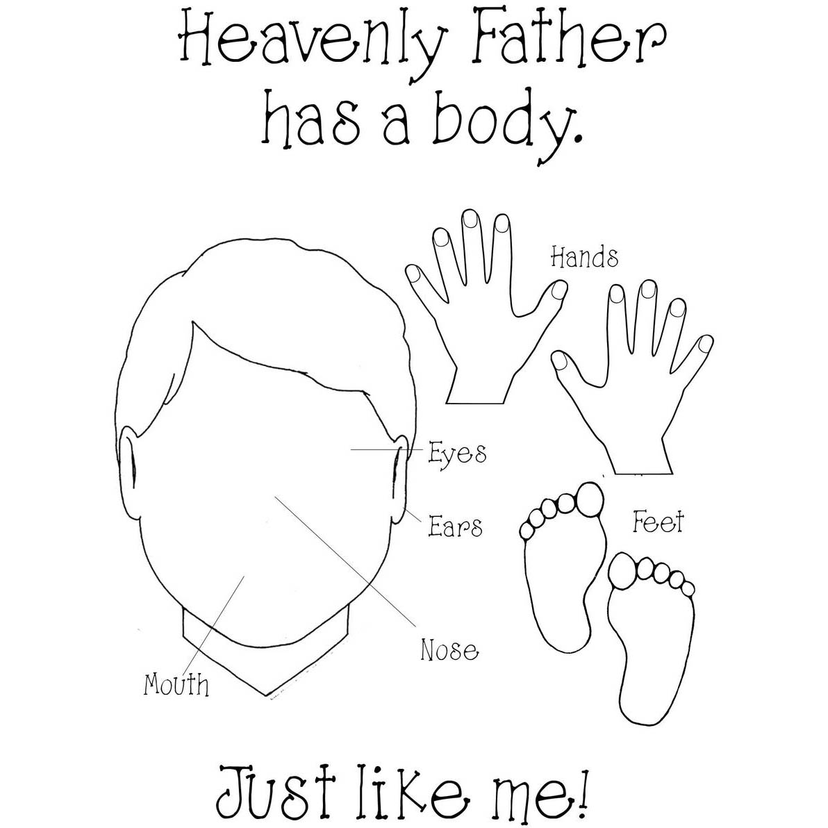 Free Father's Day Coloring Pages Heavenly Father has a Body printable