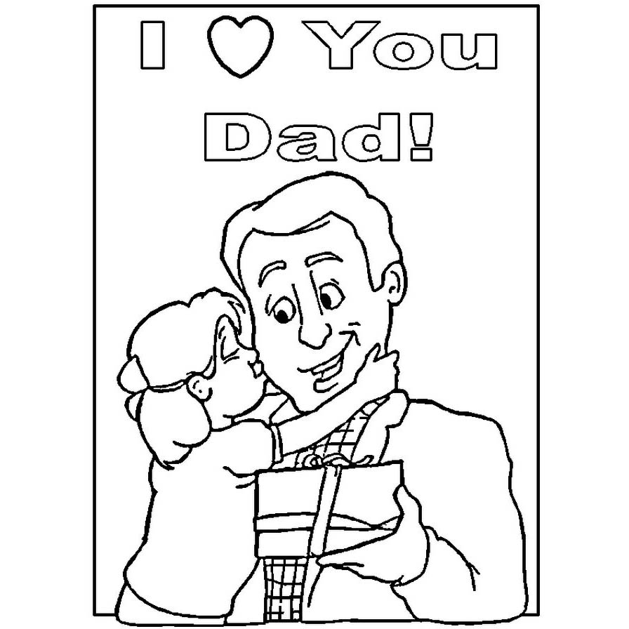 Free Father's Day Coloring Pages I Love You Dad printable