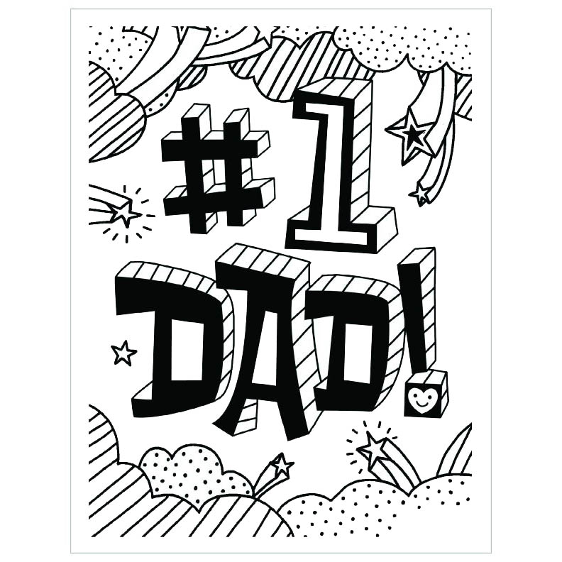 Free Father's Day Coloring Pages Number 1 Dad printable
