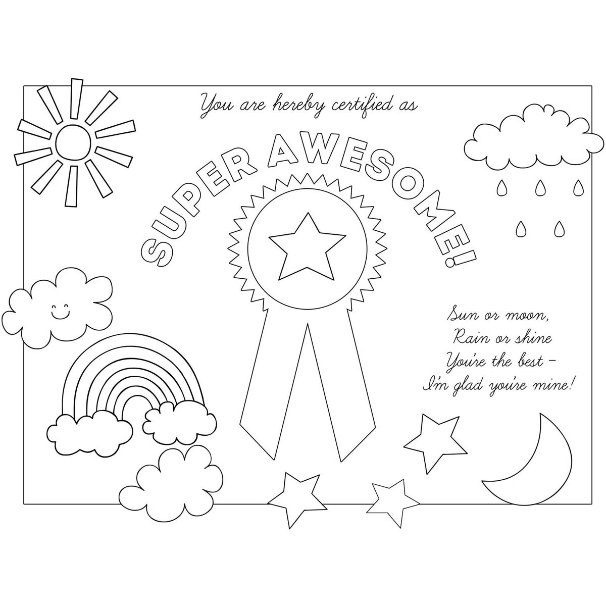 Free Father's Day Coloring Pages Super Awesome Medal printable