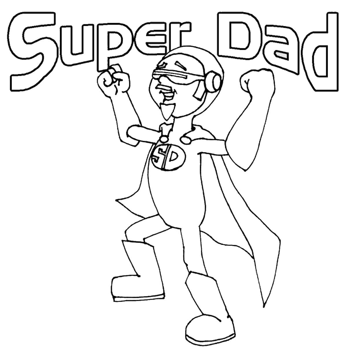 Free Father's Day Coloring Pages Super Dad printable