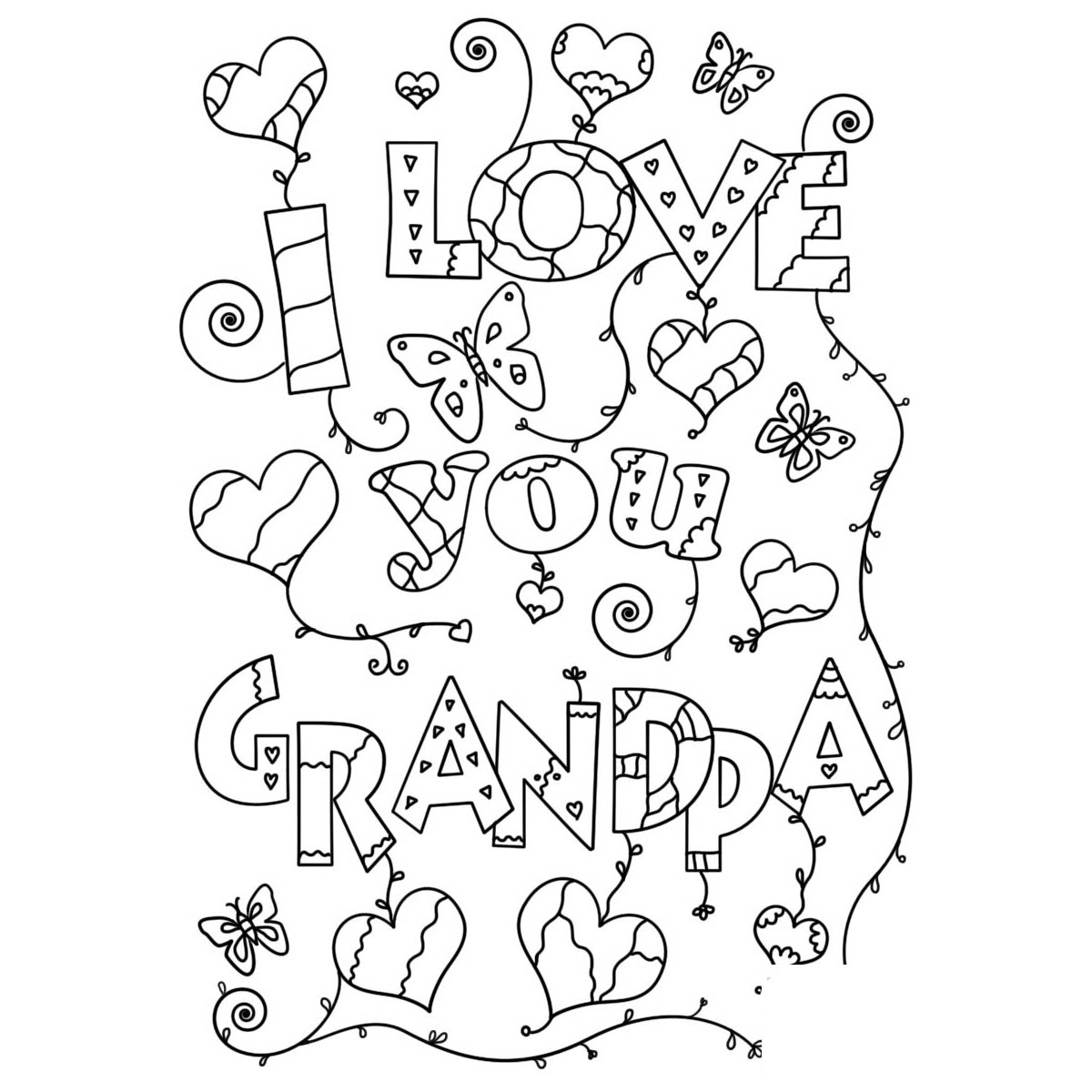 Free Father's Day Coloring Pages for Grandpa printable