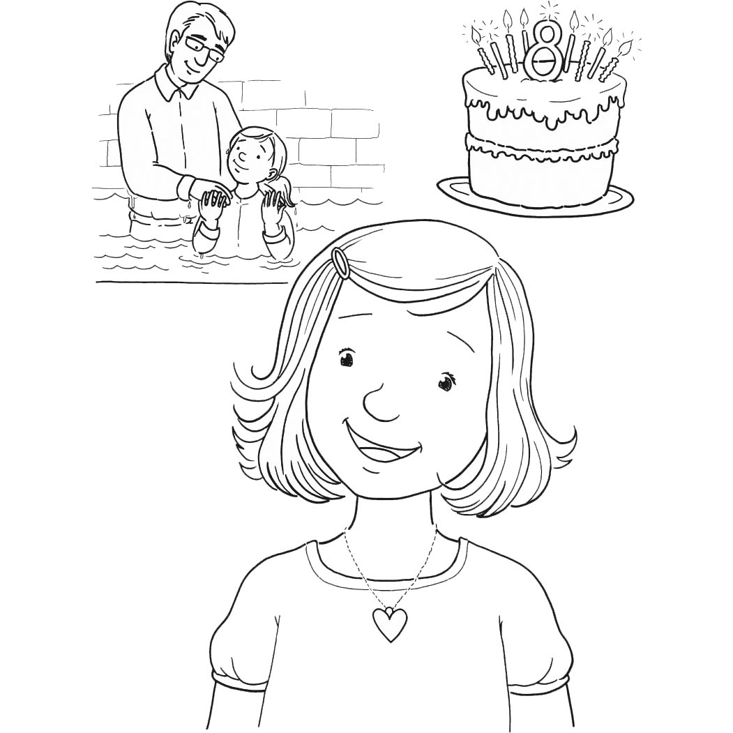 Free Father's Day Coloring Pages with Cake for Girl printable