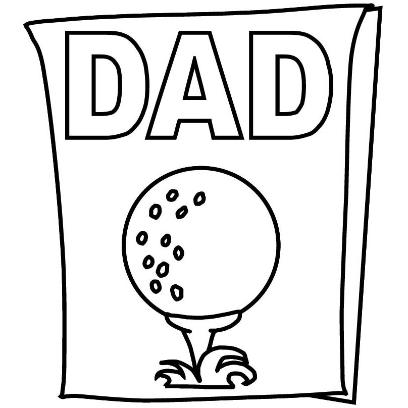 Free Father's Day Golf Ball Coloring Pages printable