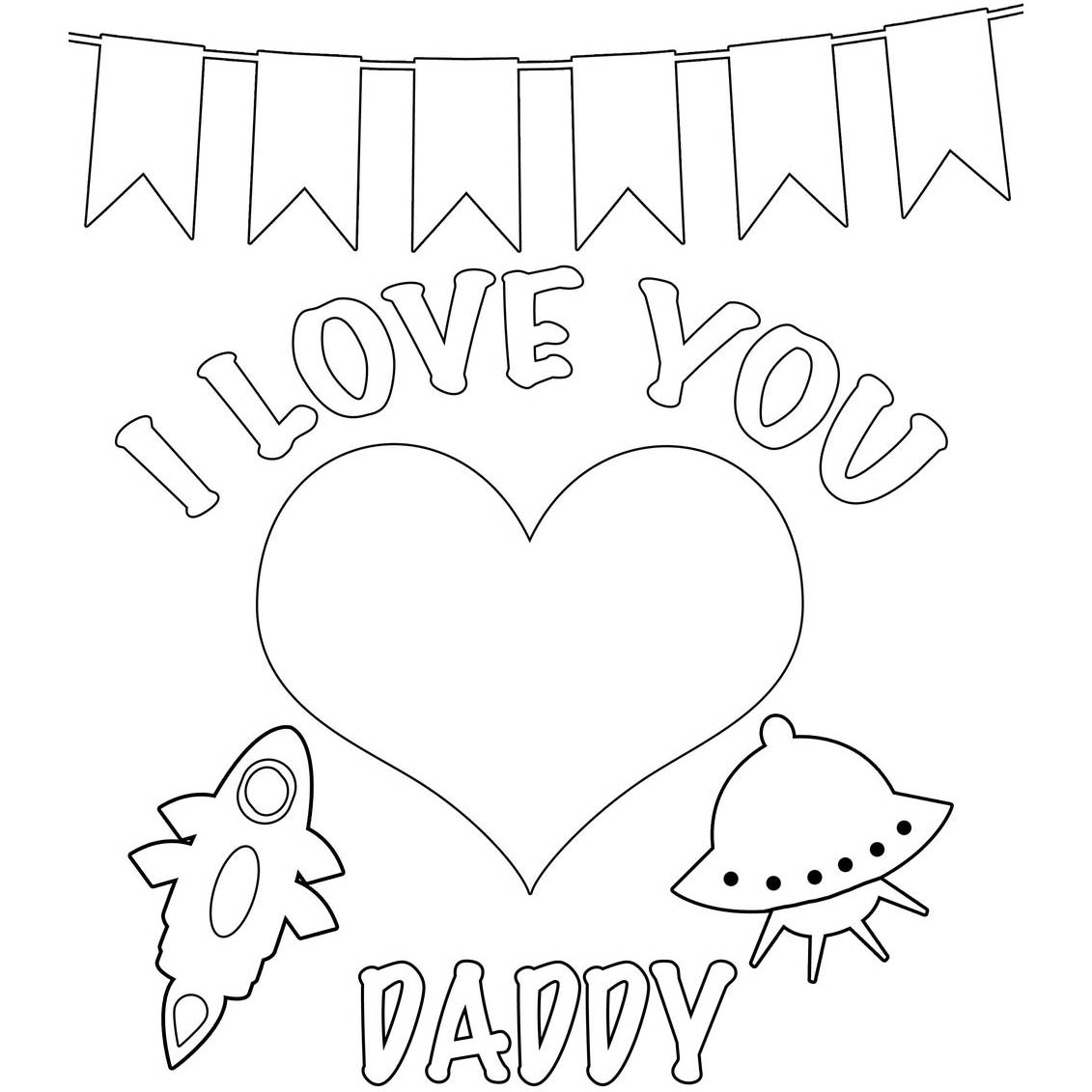 Father S Day I Love You Daddy Coloring Pages Xcolorings Com