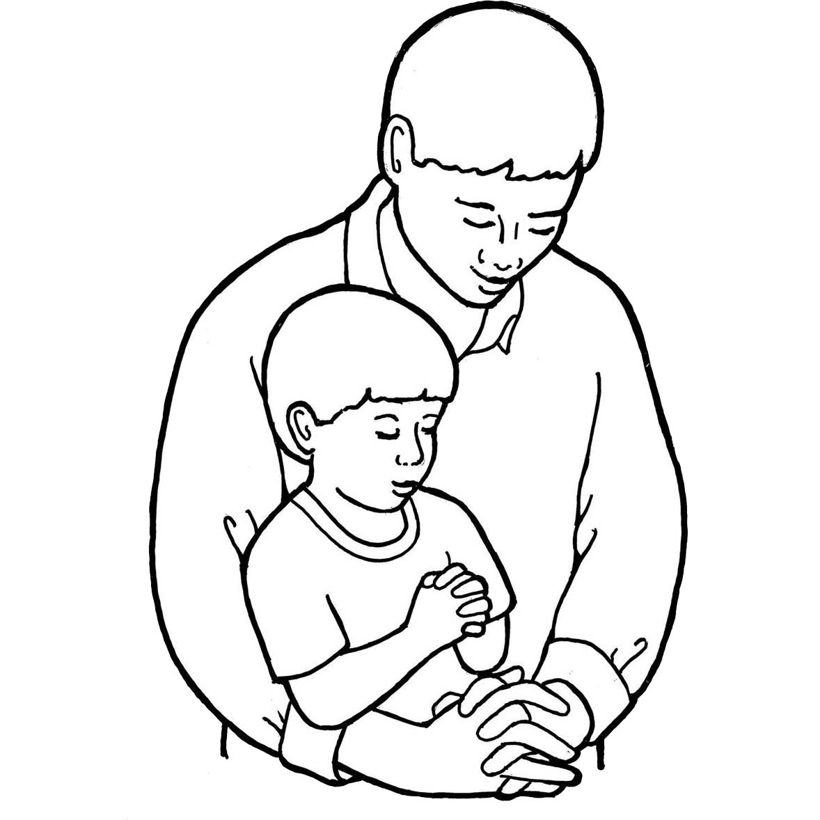 Free Father's Day Praying Coloring Pages printable