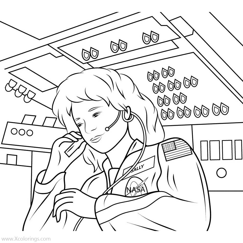 Free Female Astronaut Coloring Pages printable
