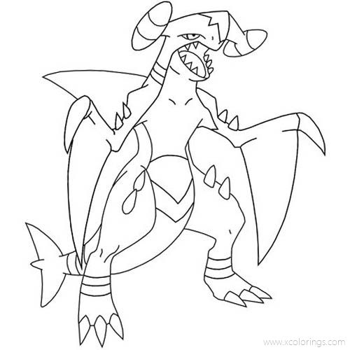 Free Garchomp Coloring Pages printable