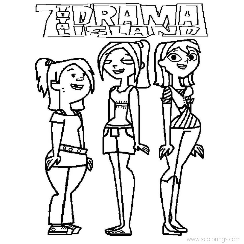 Free Girls from Total Drama Coloring Pages printable