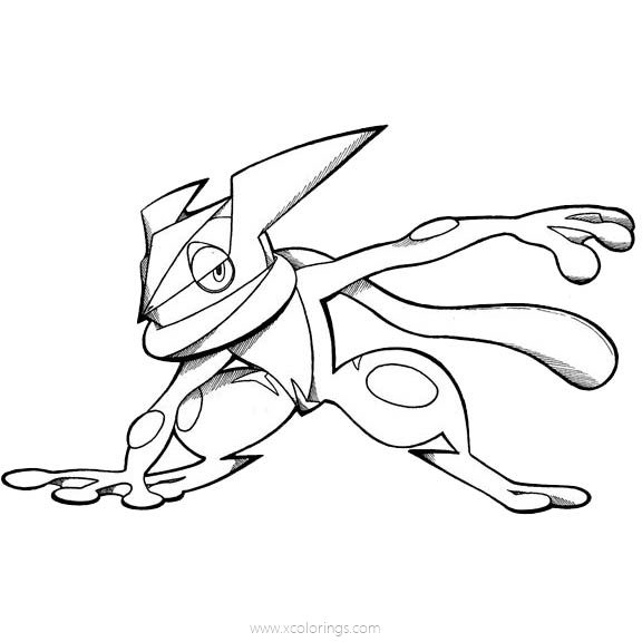 Free Greninja Pokemon Coloring Pages by Mythgraven printable