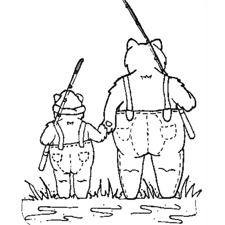 Free Happy Father's Day Bears Coloring Pages printable
