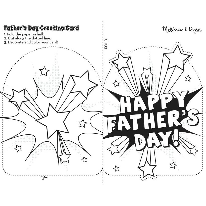 Free Happy Father's Day Card Coloring Pages Paper Crafts Template printable