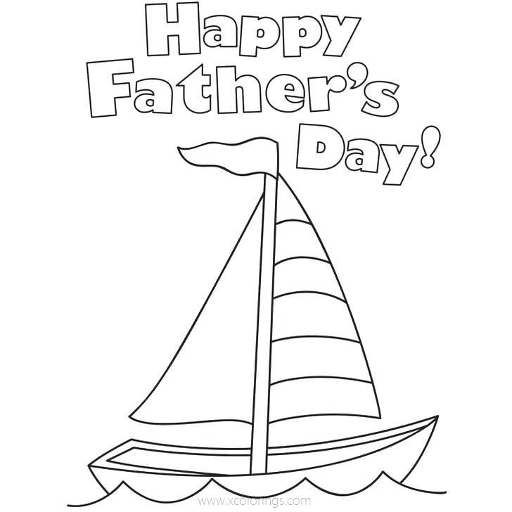 Free Happy Father's Day Coloring Pages Boat printable