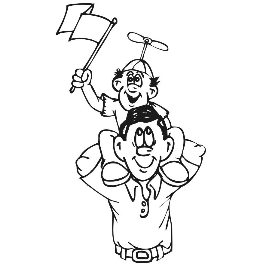Free Happy Father's Day Coloring Pages Boy Playing with His Dad printable