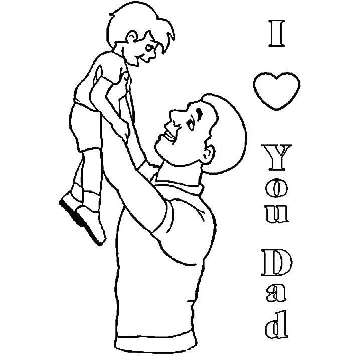 Free Happy Father's Day Coloring Pages Dad Rised His Son printable
