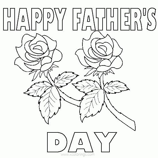 Free Happy Father's Day Coloring Pages Roses printable