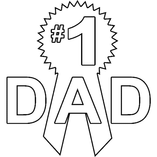 Free Happy Father's Day Number 1 Dad Coloring Pages printable