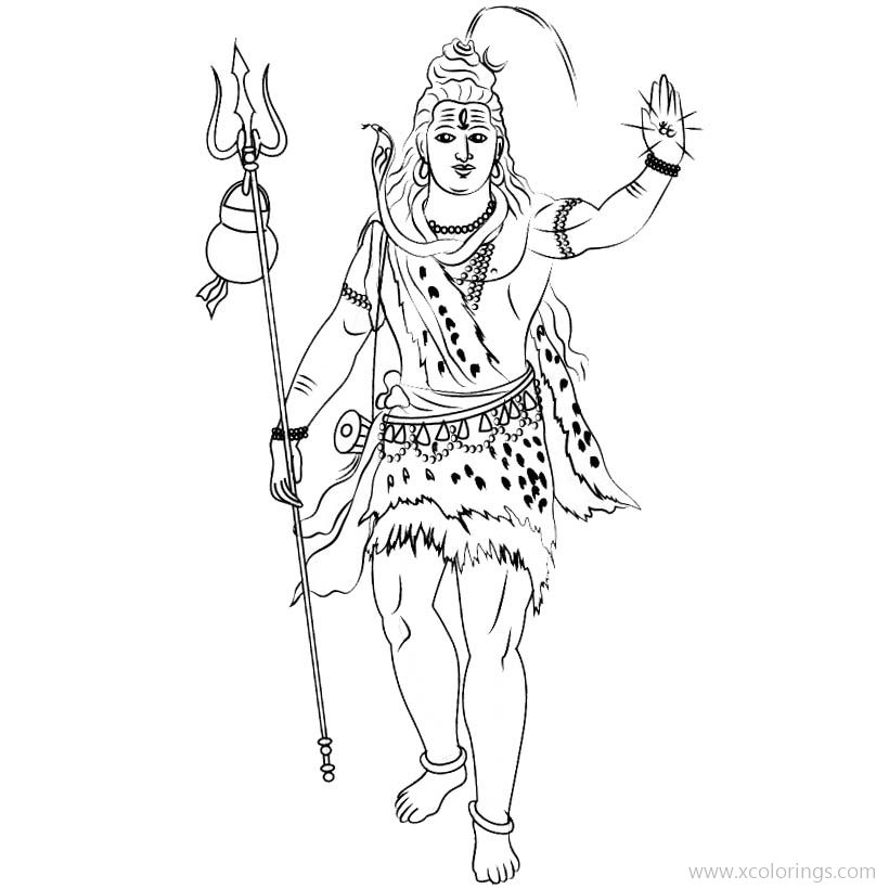 Free Hindu God Shiva Coloring Pages printable