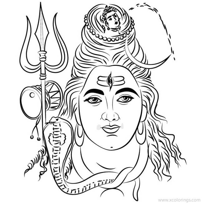 Free Hindu Lord Shiva Coloring Pages printable