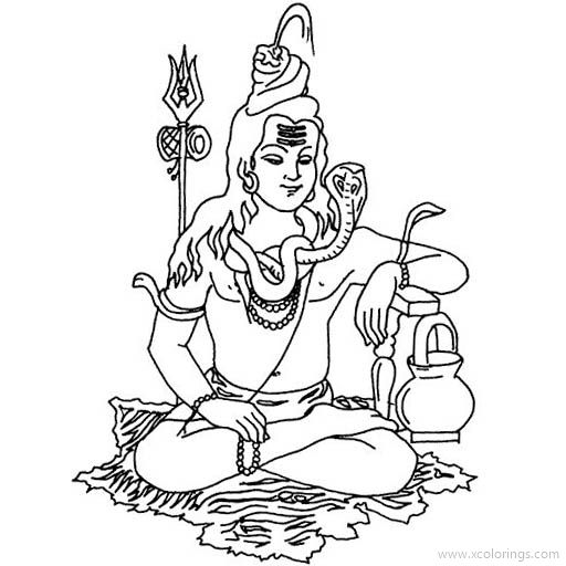 Free Hinduism Shiva Coloring Pages printable
