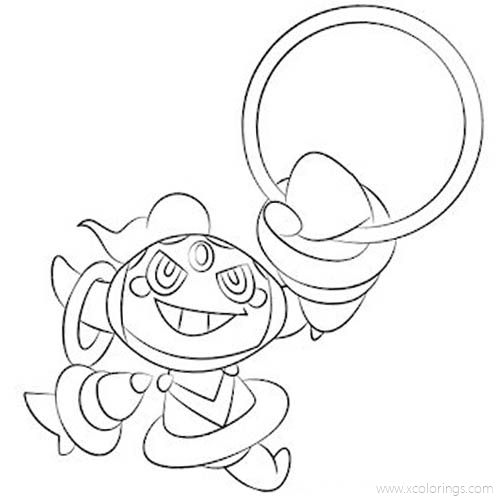 Free Hoopa Unbound Pokemon Coloring Pages Black and White printable