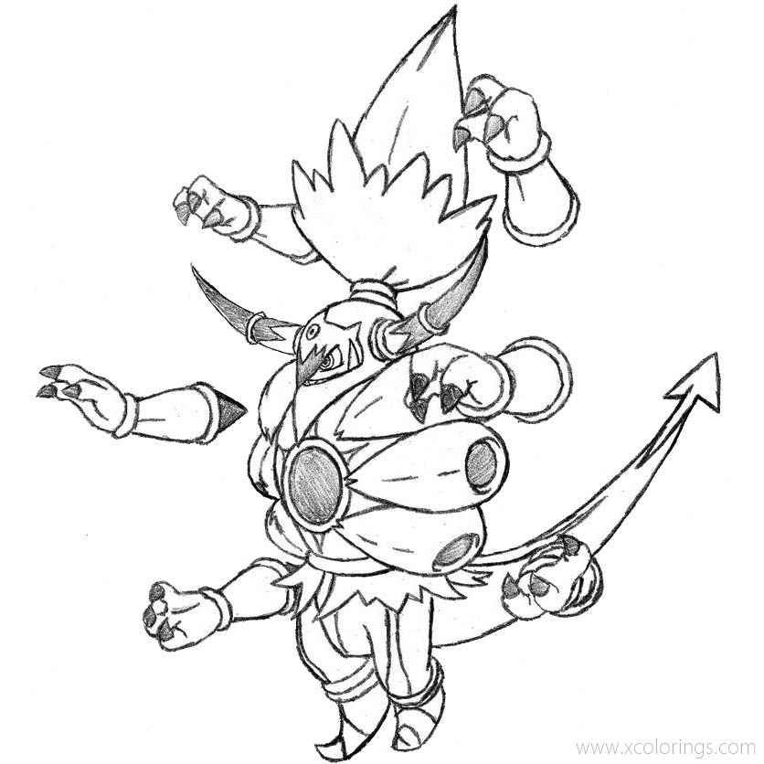 Free Hoopa Unbound Pokemon Coloring Pages Lineart by xxd17 printable