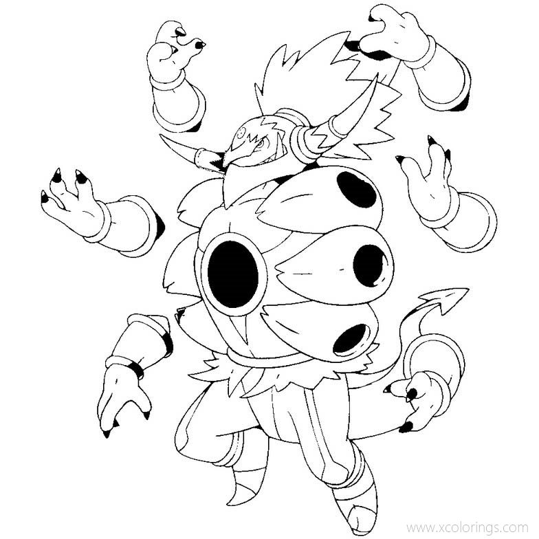 Free Hoopa Unbound Pokemon Coloring Pages printable