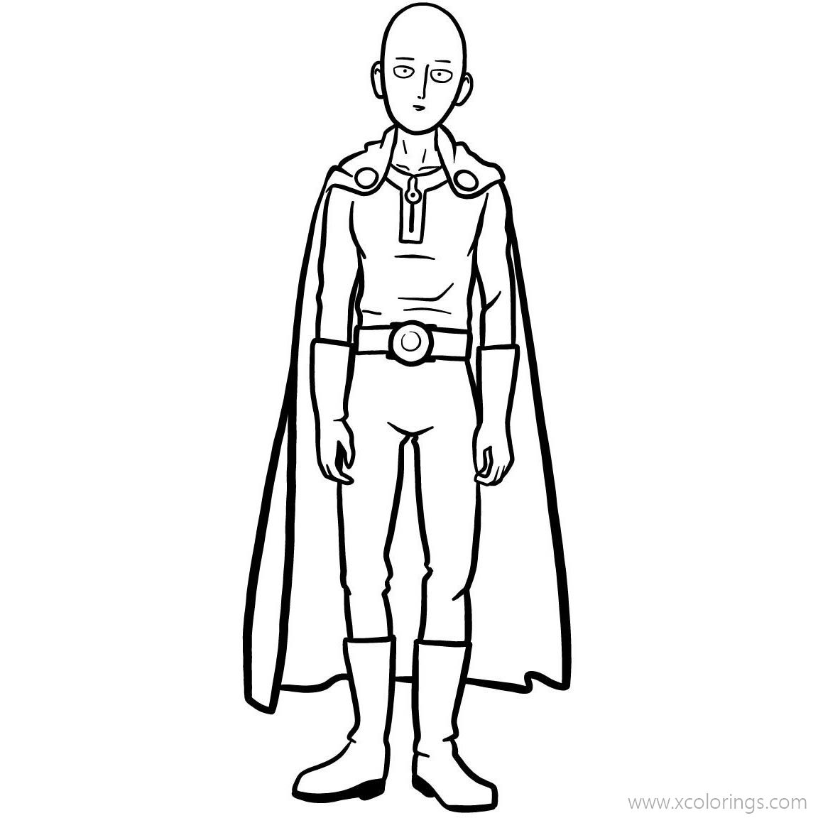 Free How to Draw One Punch Man Coloring Pages Saitama printable