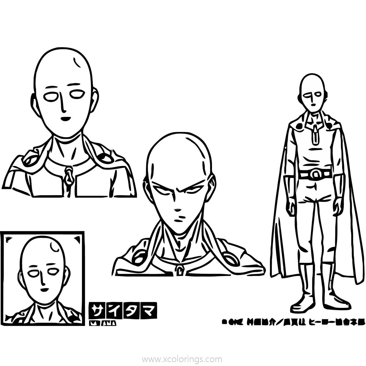 Free How to Draw One Punch Man Coloring Pages printable