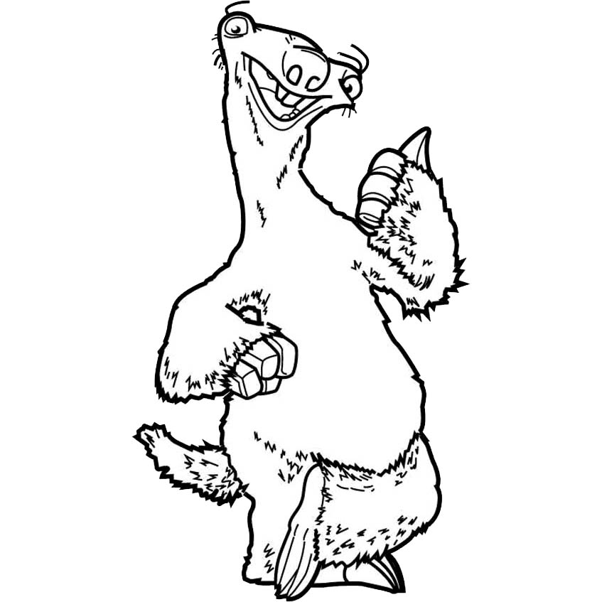 Free Ice Age Sloth Coloring Pages printable
