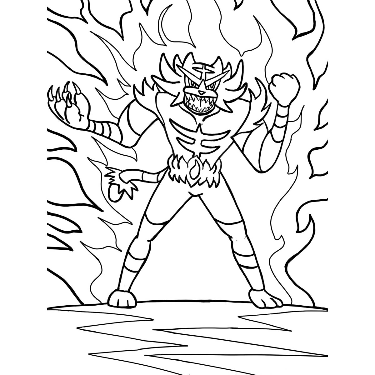 Free Incineroar Pokemon Sun and Moon Coloring Pages printable