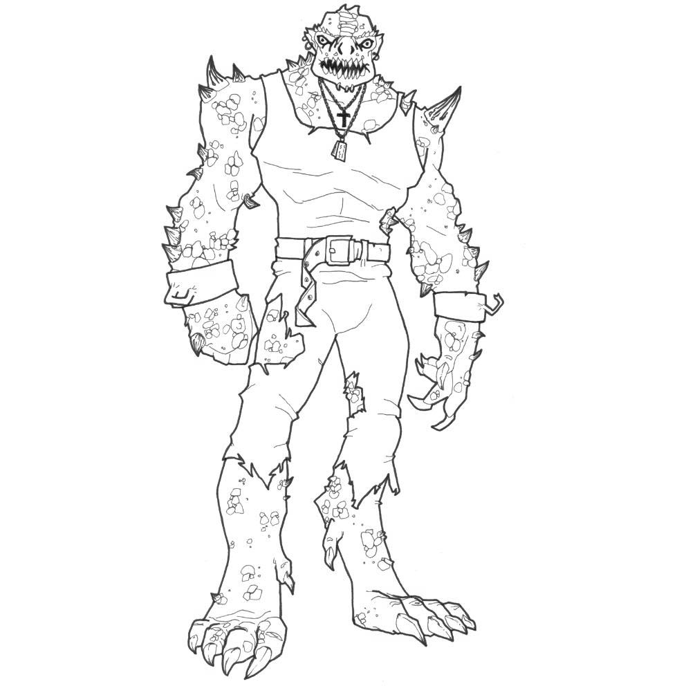 Free Killer Croc from Suicide Squad Coloring Pages printable