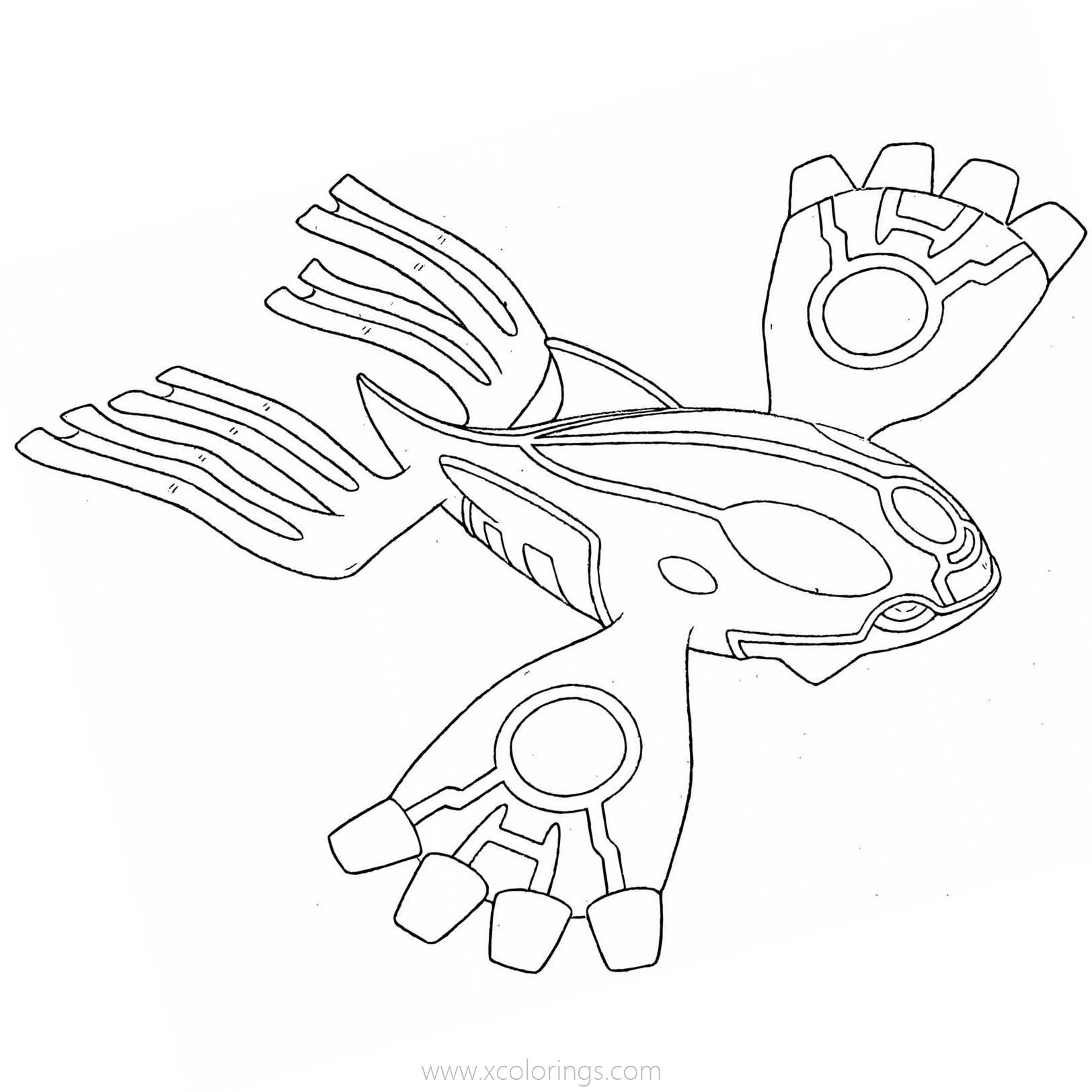 Free Kyogre Pokemon Flying Coloring Pages printable