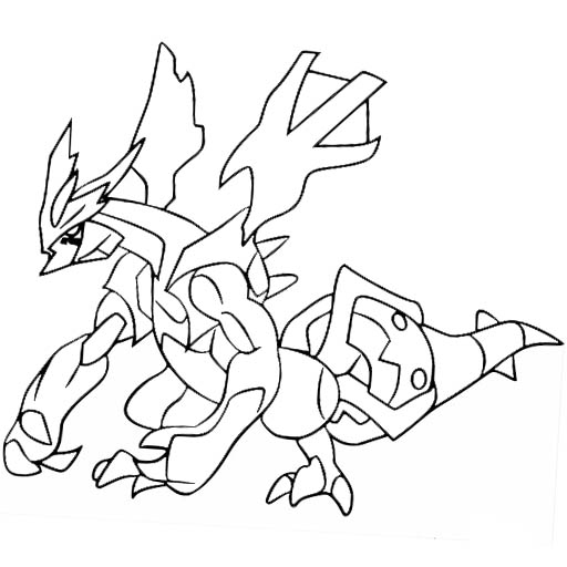 Free Kyurem Pokemon Coloring Pages Black and White printable