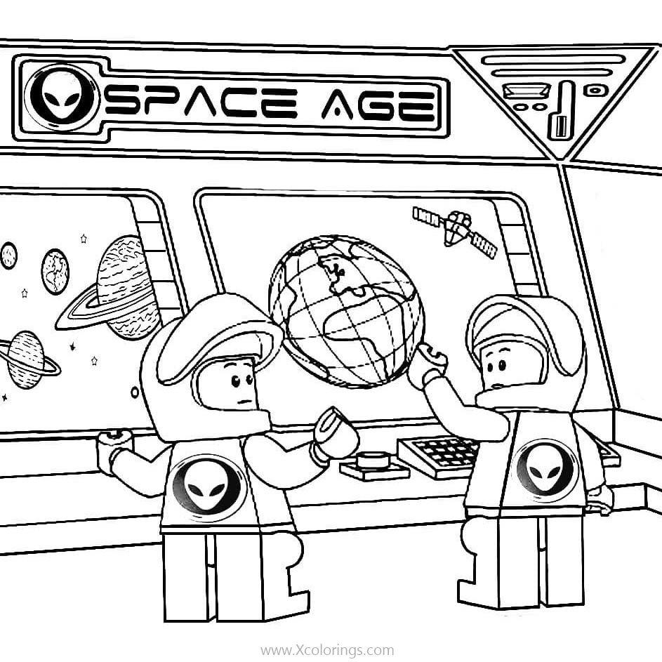 Free Lego Space Age Astronauts Coloring Pages printable