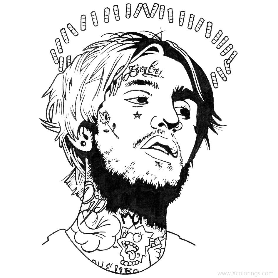 Free Lil Peep Coloring Pages Clipart printable