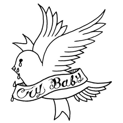 Free Lil Peep Coloring Pages Crying Dove printable