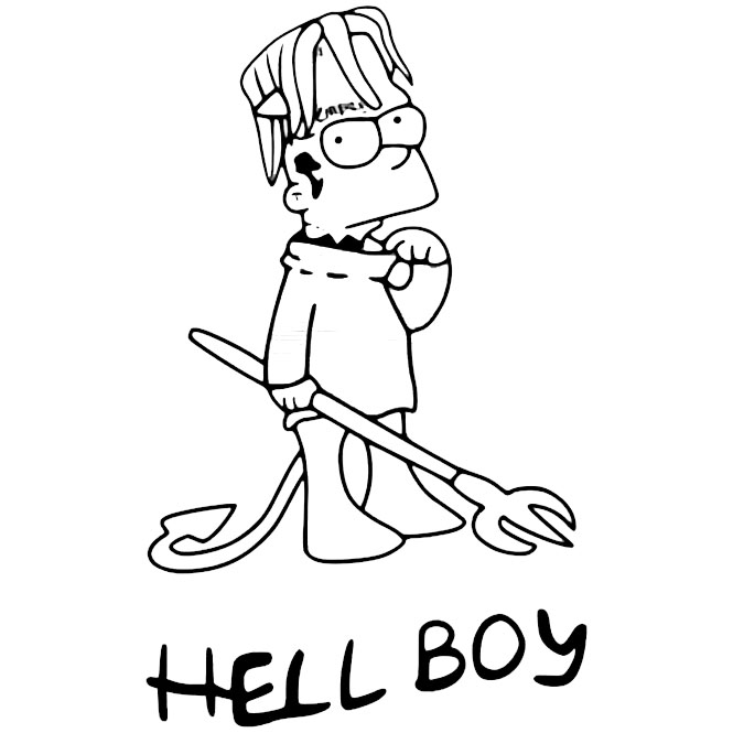 Free Lil Peep Coloring Pages Hello Boy Simpson printable
