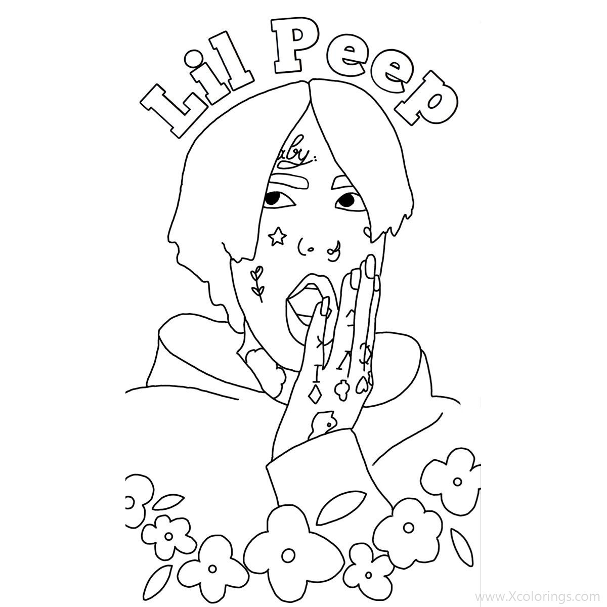 Free Lil Peep Coloring Pages Linear printable