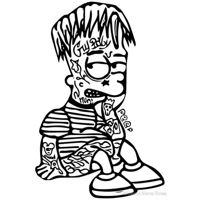 Free Lil Peep Coloring Pages Simpson printable