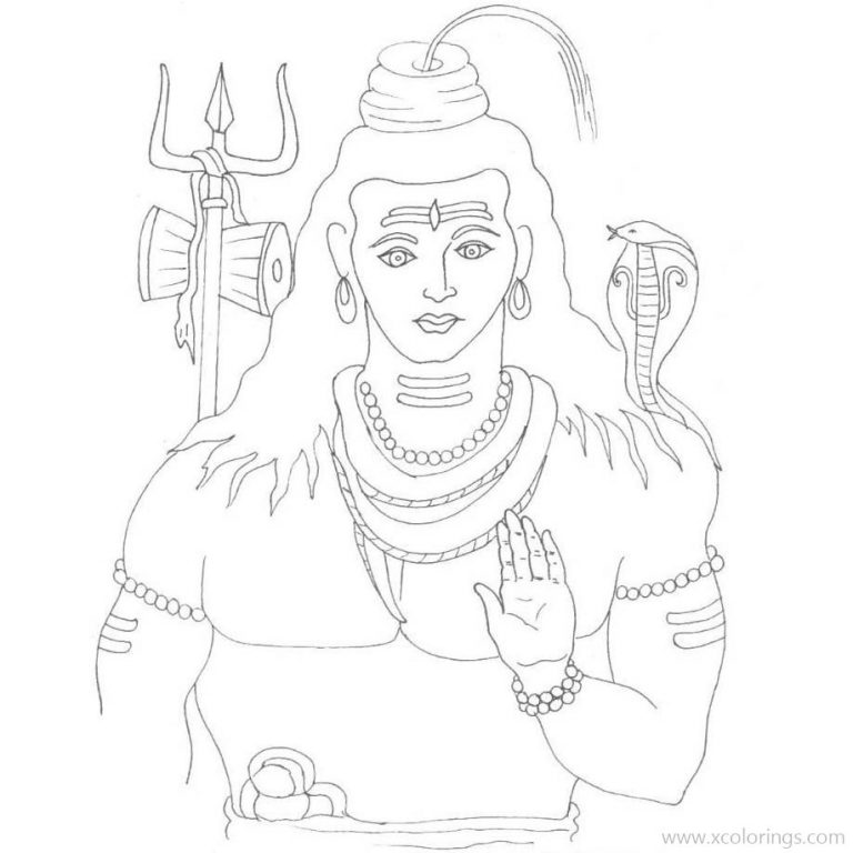Lord Shiva Coloring Pages Black and White - XColorings.com