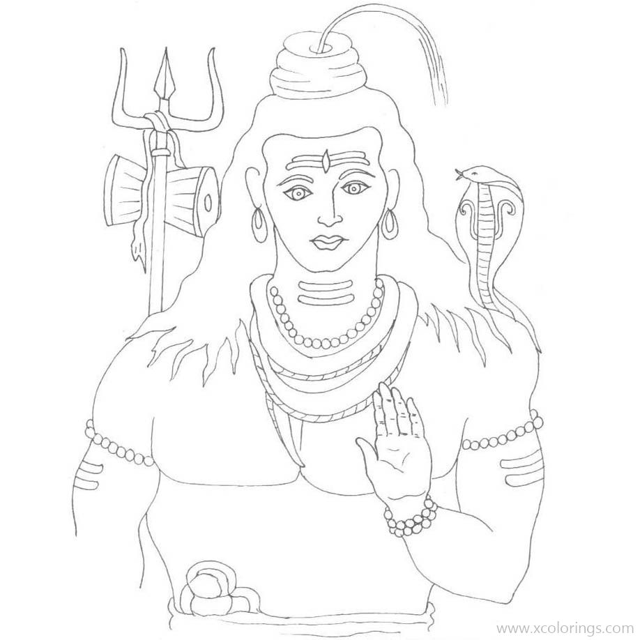 Lord Shiva Coloring Pages Maha Shivaratri - XColorings.com