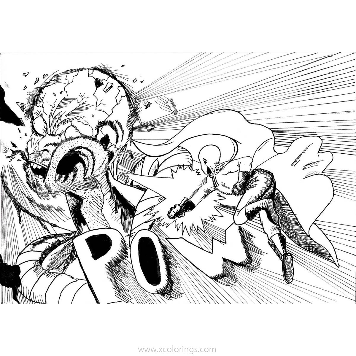 Free Manga One Punch Man Coloring Pages Printable printable